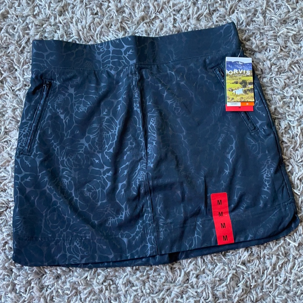 Orvis Black Floral Skirt